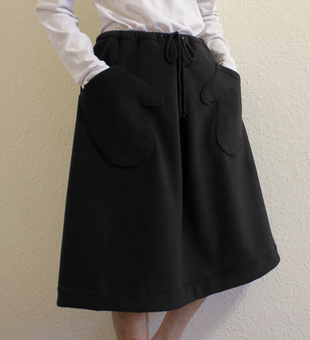 fleece mitten pockets skirt